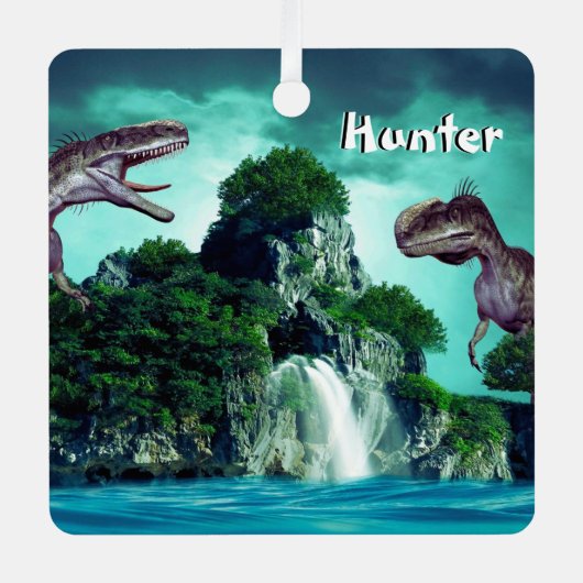 Dinosaur Island Metalen Ornament (Voorkant)