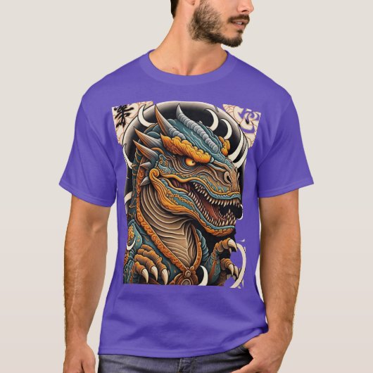 Dinosaur Japans Tattoo T-shirt (Voorkant)