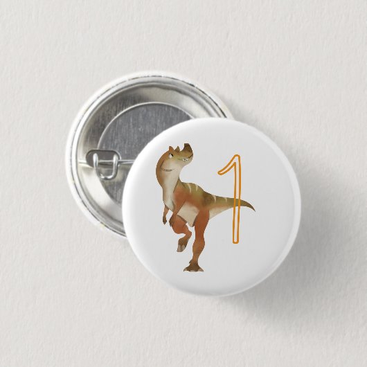 Dinosaur-jarige Ronde Button 3,2 Cm (Voorkant /achterkant)