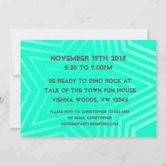 Dinosaur jongen 10e verjaardag groene grijze uitno kaart (Achterkant)