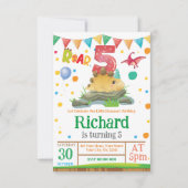 Dinosaur jongen 5th Birthday Uitnodiging (Voorkant)