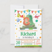 Dinosaur jongen 8th Birthday Uitnodiging (Voorkant)