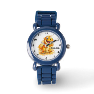 Dinosaur Jongen Moderne Trex Aangepaste Naam Voor Horloge