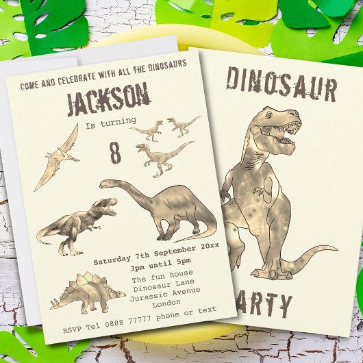 Dinosaur Jongens 8e Verjaardagsfeest T Rex Gebrul