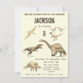 Dinosaur Jongens 8e Verjaardagsfeest T Rex Gebrul (Achterkant)