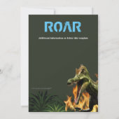 Dinosaur jongens thema verjaardagsfeest t-rex vlam kaart (Achterkant)
