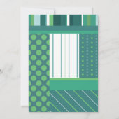 Dinosaur-jongerenverjaardagsuitnodiging in groen/b kaart (Achterkant)