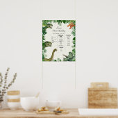 Dinosaur Jungle 1st Birthday Milestone Poster (Keuken)