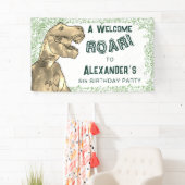 Dinosaur Jungle 5th Birthday Party Welcome Spandoek (Insitu)