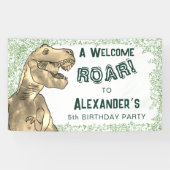 Dinosaur Jungle 5th Birthday Party Welcome Spandoek (Horizontaal)