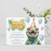 Dinosaur Jungle Party for Kids Birthday Kaart (Staand voorkant)