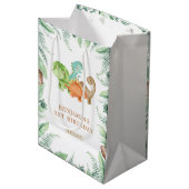 Dinosaur Jurassic Birthday Party Medium Cadeauzakje (Voorkant Gekanteld)