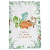 Dinosaur Jurassic Birthday Party Medium Cadeauzakje (Achterkant)