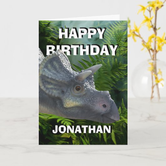 Dinosaur Jurassic Oerwoud Party Kaart (Gele Bloem)