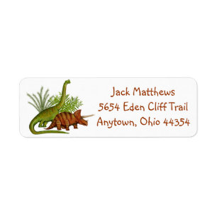 Dinosaur Jurassic Oerwoud Return Address Labels