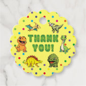 Dinosaur Jurassic Prehistorische Cartoon Dank u Bedankjes Labels (Voorkant)