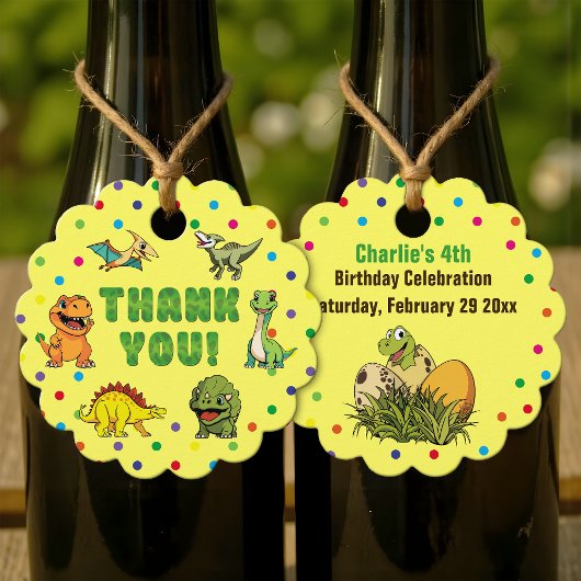 Dinosaur Jurassic Prehistorische Cartoon Dank u Bedankjes Labels