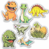 Dinosaur Jurassic Prehistorische Fun Kleurrijke Ca Sticker (Voorkant)