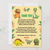 Dinosaur Jurassic Prehistorische Schattigee Cartoo Bedankkaart (Voorkant)