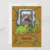 Dinosaur Jurassic Prehistorische Schattigee Cartoo Bedankkaart (Achterkant)