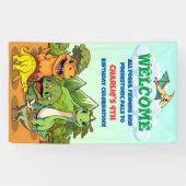 Dinosaur Jurassic Prehistorische Schattigee Cartoo Spandoek (Horizontaal)