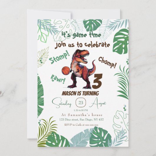 Dinosaur Kaart (Voorkant)