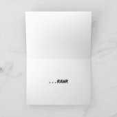 Dinosaur Kaart Rawr betekent 'Ik hou van je' in di (Binnen)