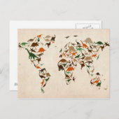 Dinosaur-kaart van de Wereldkaart Briefkaart (Voorkant / Achterkant)