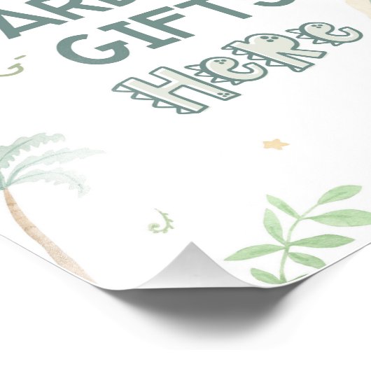 Dinosaur Kaarten en Gifts Party Sign Foto Afdruk (Hoek)