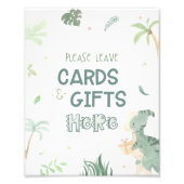 Dinosaur Kaarten en Gifts Party Sign Foto Afdruk (Voorkant)