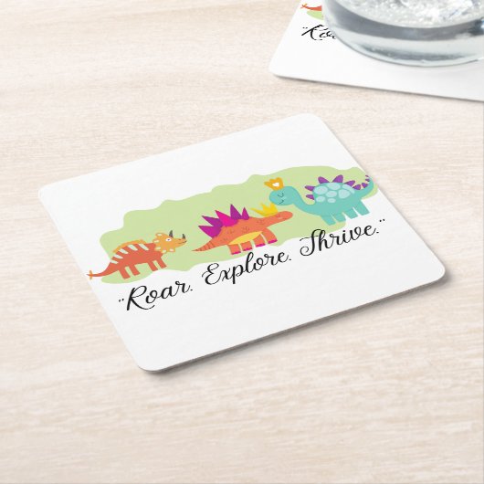 Dinosaur Kartonnen Onderzetters (Schuin)