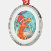 Dinosaur KerstBauble Metalen Ornament (Links)