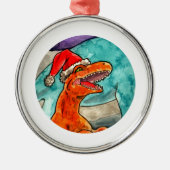 Dinosaur KerstBauble Metalen Ornament (Voorkant)