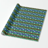 Dinosaur-kerstboom Cadeaupapier (Uitgerold)