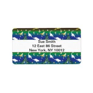 Dinosaur-kerstboom Etiket