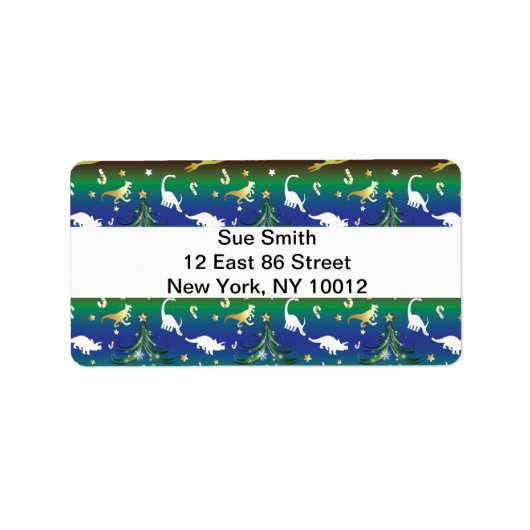 Dinosaur-kerstboom Etiket (Voorkant)