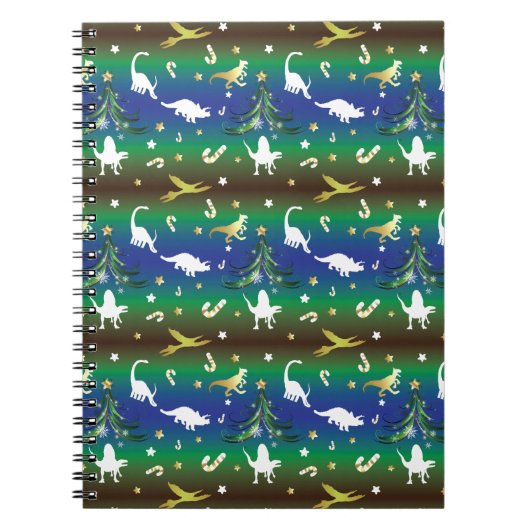 Dinosaur-kerstboom Notitieboek (Voorkant)