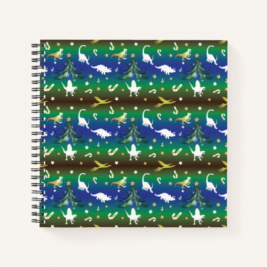 Dinosaur-kerstboom Notitieboek (Voorkant)