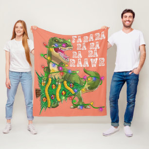 Dinosaur kerstboom Rex Mannen Boys Kinder Fleece Deken
