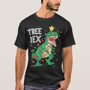 Dinosaur kerstboom Rex Pajamas Mannen jongens kers T-shirt