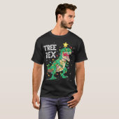 Dinosaur kerstboom Rex Pajamas Mannen jongens kers T-shirt (Voorkant volledig)