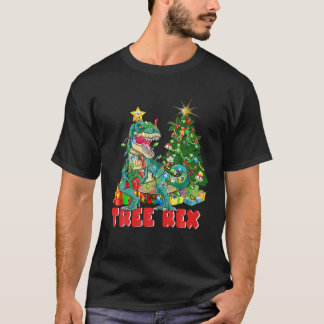 Dinosaur kerstboom Rex Pajamas Mannen jongens kers T-shirt