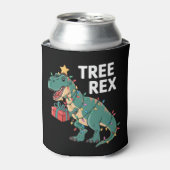 Dinosaur-kerstboom Rex Pajamas Xmas lights Blikjeskoeler (Blikje Voorkant)