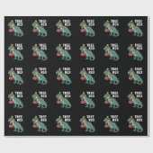 Dinosaur-kerstboom Rex Pajamas Xmas lights Cadeaupapier (Vlak)