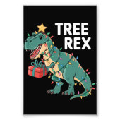 Dinosaur-kerstboom Rex Pajamas Xmas lights Foto Afdruk (Voorkant)