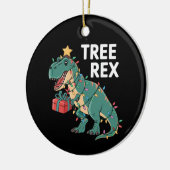 Dinosaur-kerstboom Rex Pajamas Xmas lights Keramisch Ornament (Links)