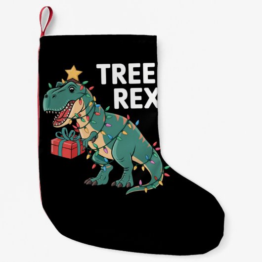 Dinosaur-kerstboom Rex Pajamas Xmas lights Kleine Kerstsok (Voorkant)