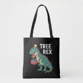 Dinosaur-kerstboom Rex Pajamas Xmas lights Tote Bag (Voorkant)