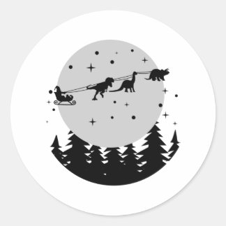 Dinosaur-kerstcadeau voor Kind, gezinsdecoratie Ronde Sticker