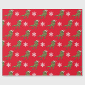 Dinosaur-kerstfeestmaal Dino-omslagpapier Cadeaupapier (Vlak)
